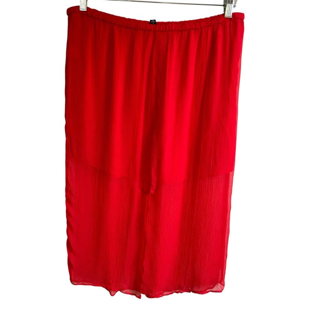 J Crew Gwyneth Cupro Slip Midi Skirt Womens L Pink Red Sheer NWT - Picture 11 of 12
